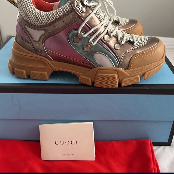 NWT ~ Gucci FlashFleck Metallic Sneakers ~ - Picture 5 of 6